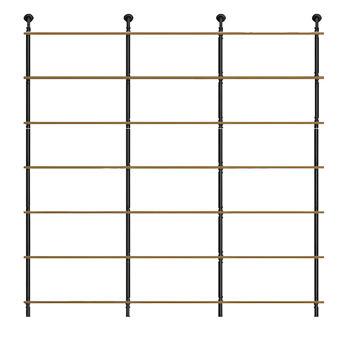 Industrial Black Wood Wall-Mounted Bookcase Image - 7