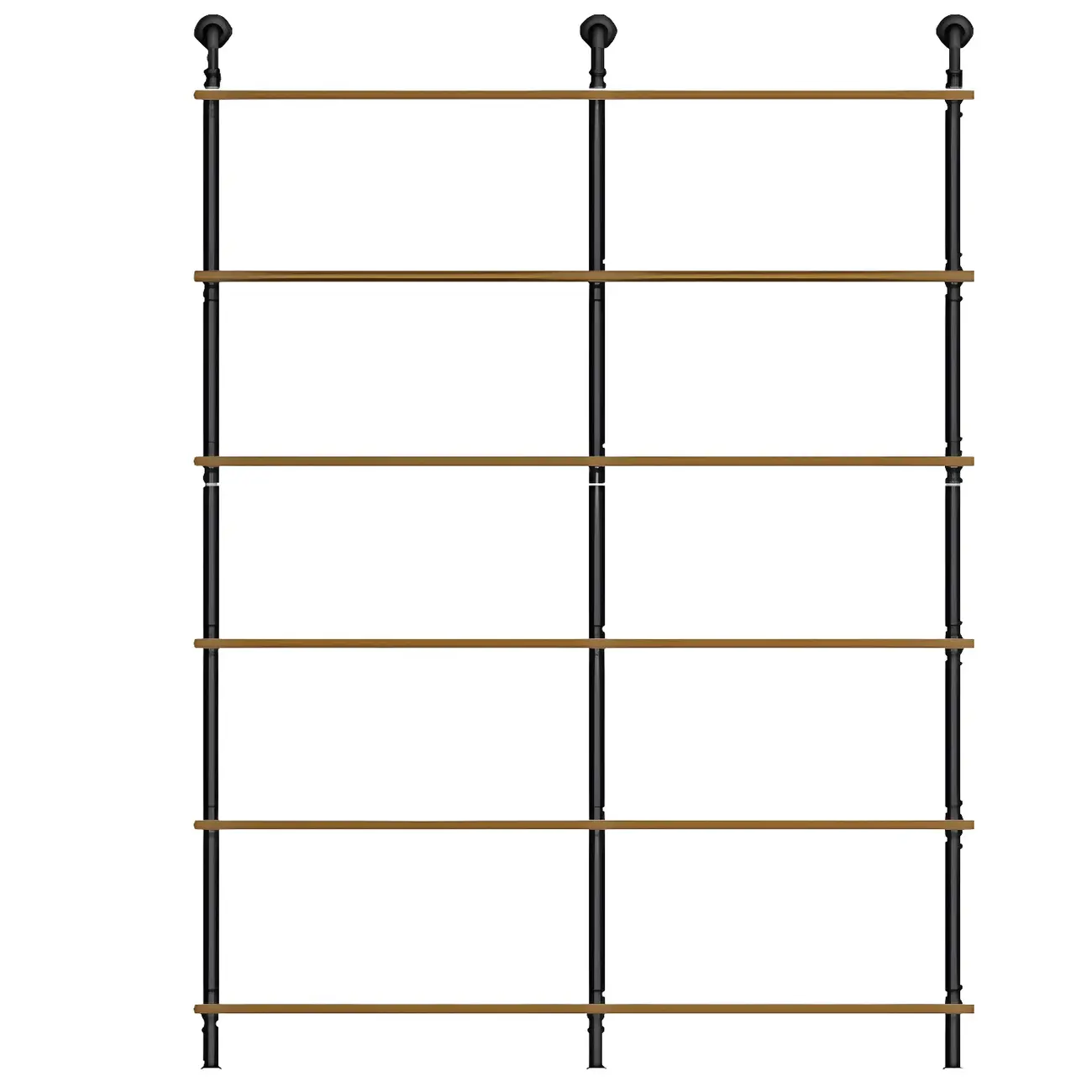 Industrial Black Wood Wall-Mounted Bookcase Image - 9 | homeyfad