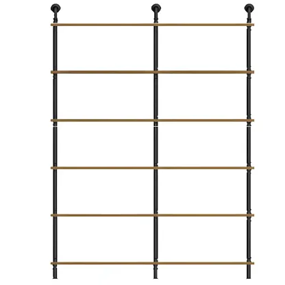 Industrial Black Wood Wall-Mounted Bookcase Image - 9