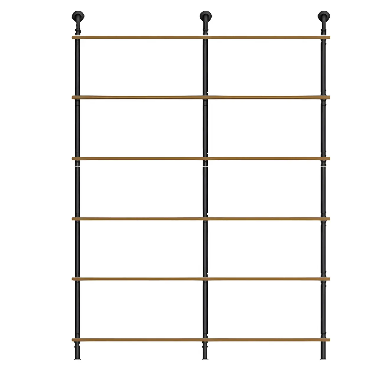 Industrial Black Wood Wall-Mounted Bookcase Image - 11 | homeyfad