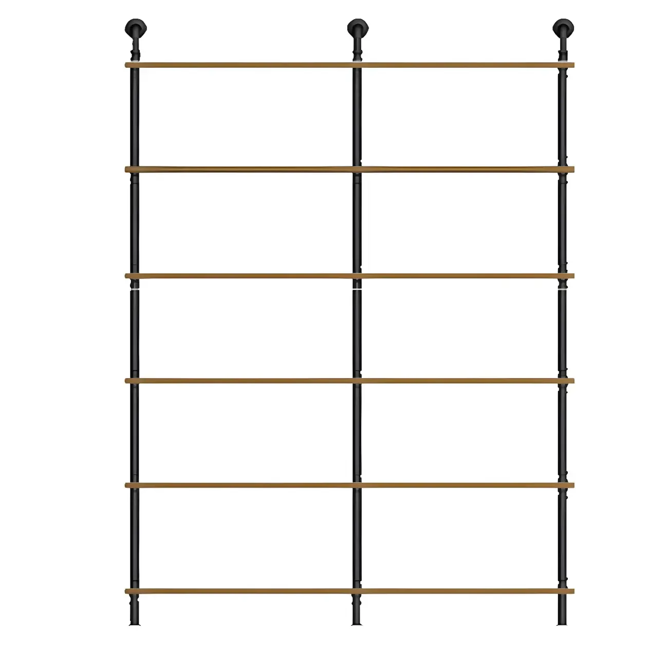 Industrial Black Wood Wall-Mounted Bookcase Image - 11