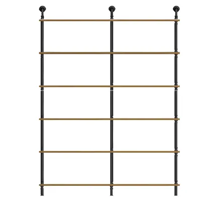 Industrial Black Wood Wall-Mounted Bookcase Image - 11