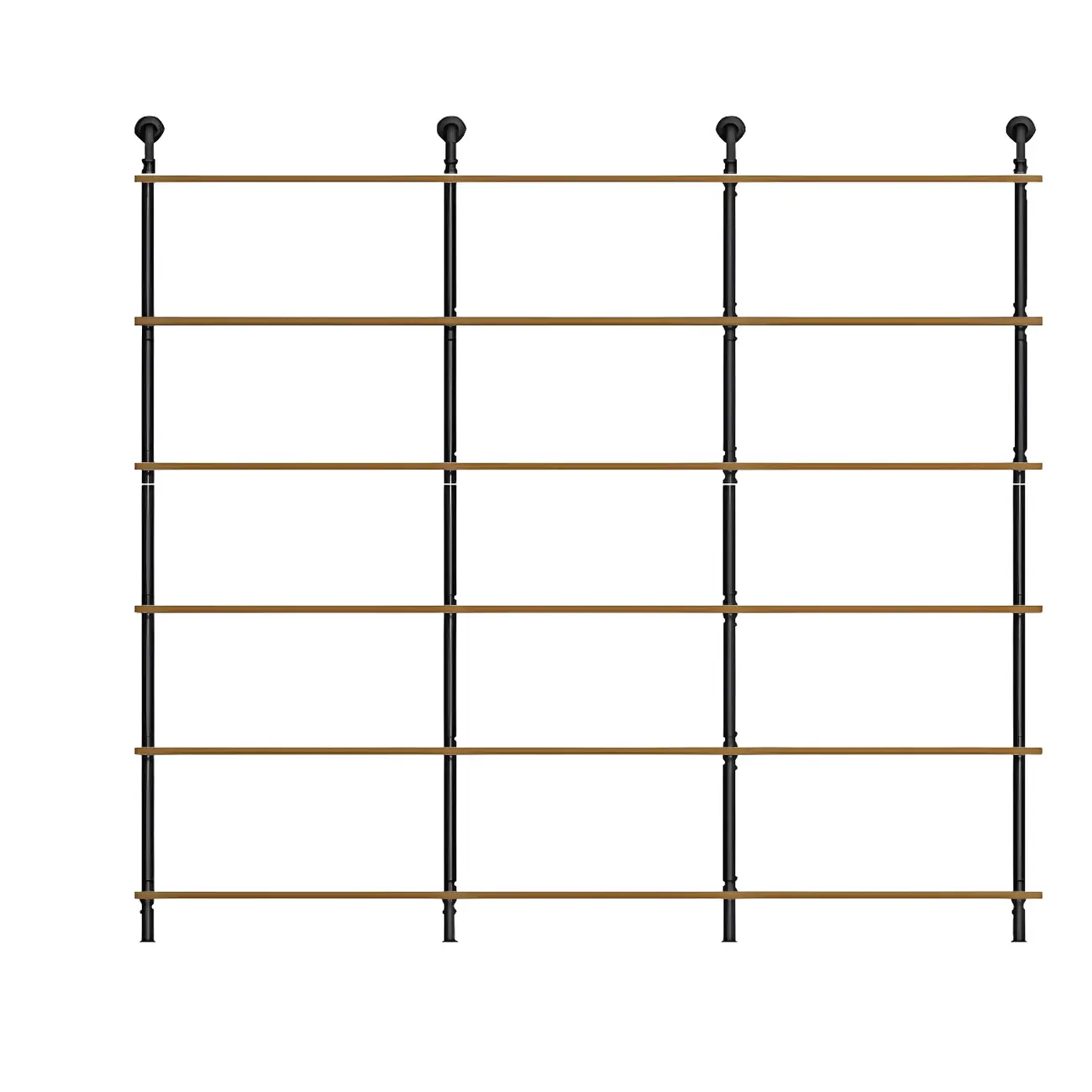 Industrial Black Wood Wall-Mounted Bookcase Image - 14 | homeyfad