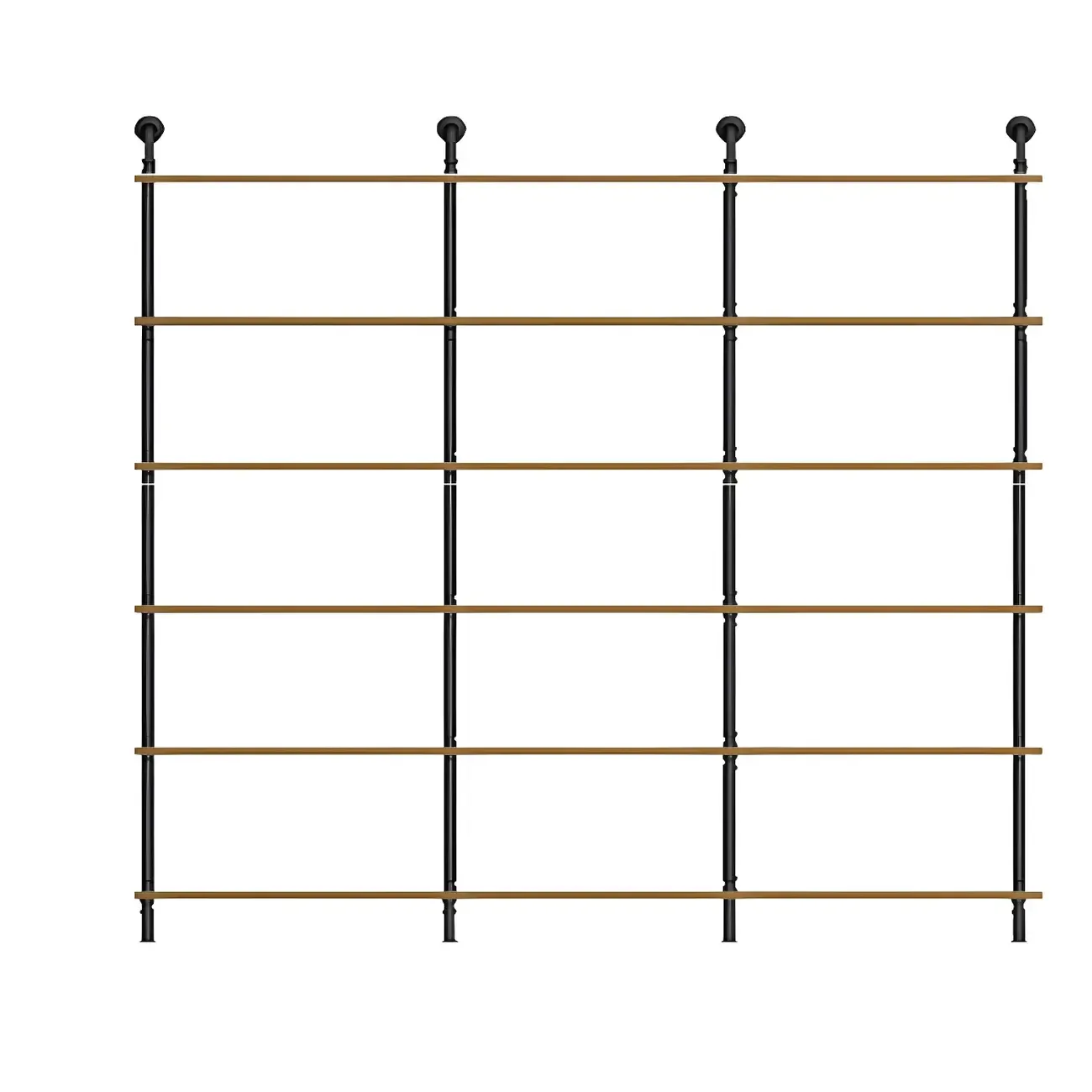 Industrial Black Wood Wall-Mounted Bookcase Image - 14