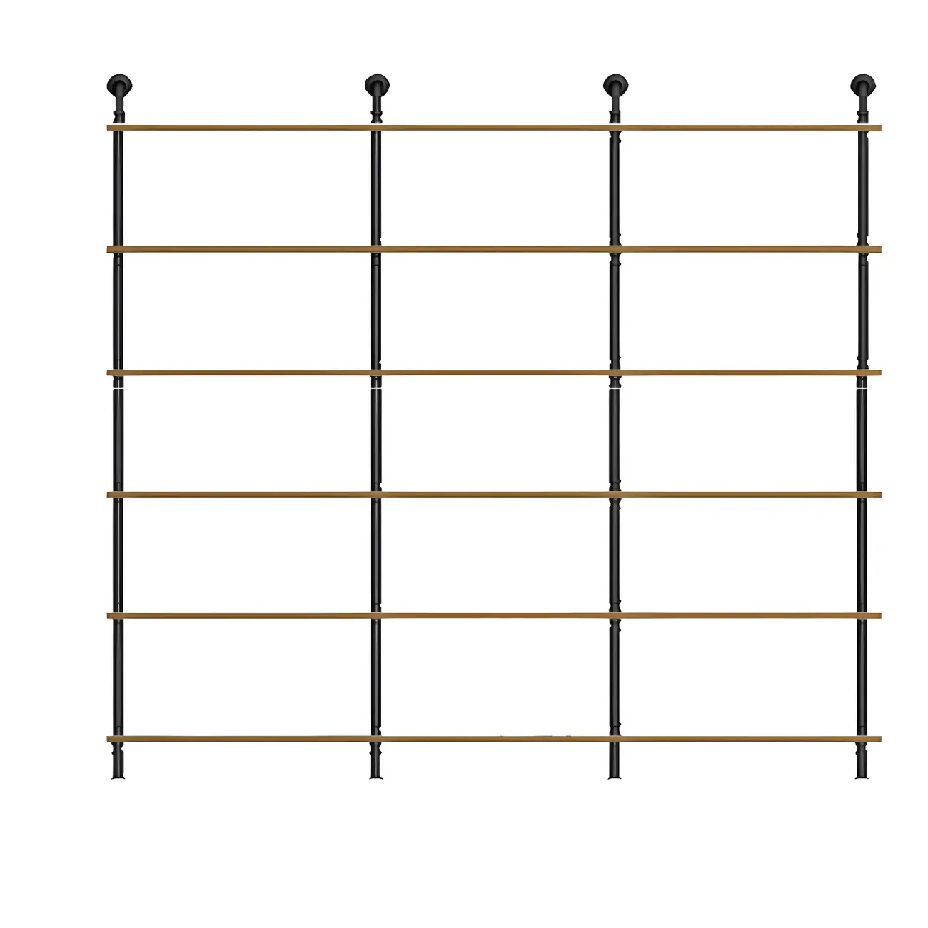 Industrial Black Wood Wall-Mounted Bookcase Image - 15 | homeyfad