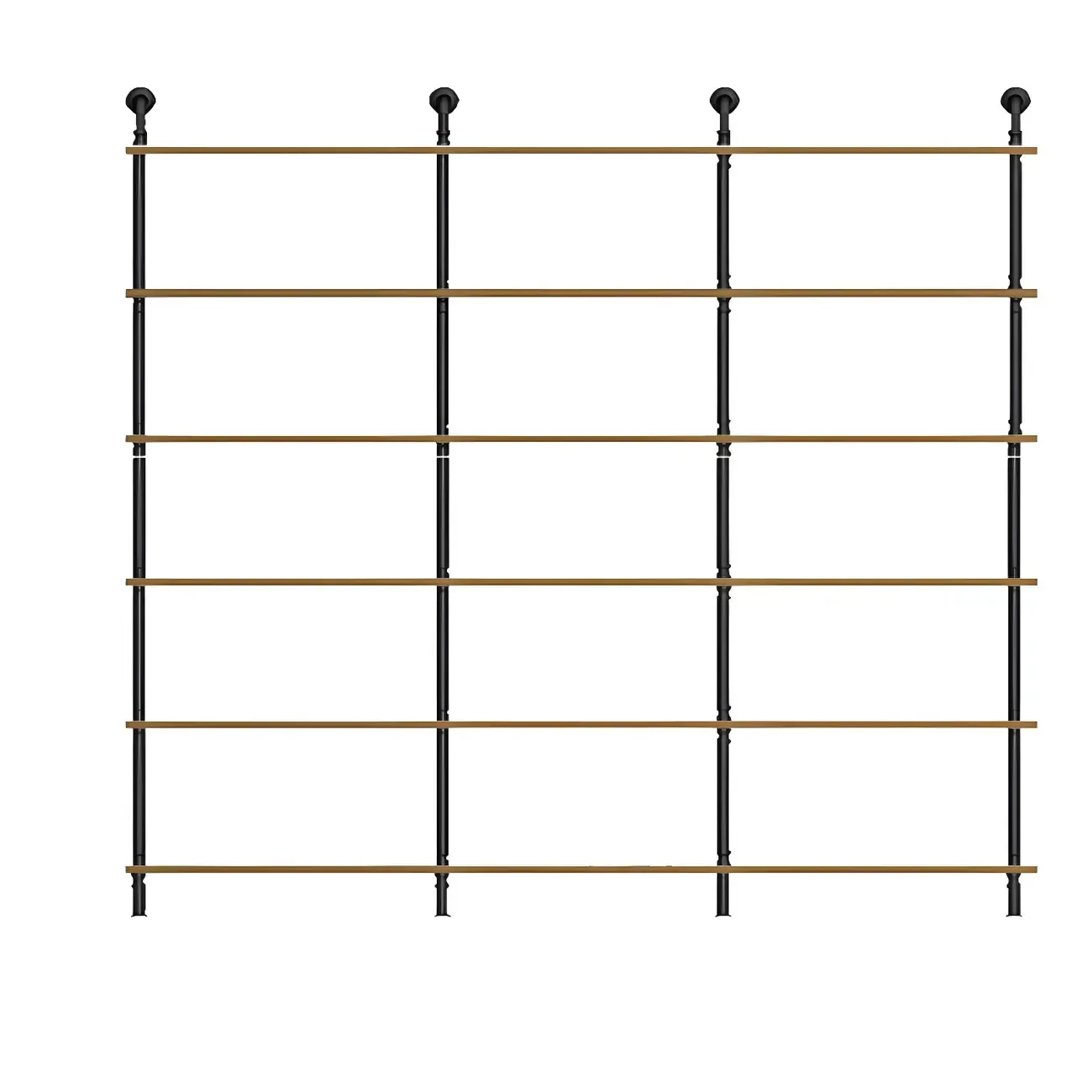 Industrial Black Wood Wall-Mounted Bookcase Image - 15