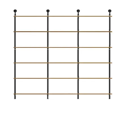 Industrial Black Wood Wall-Mounted Bookcase Image - 15