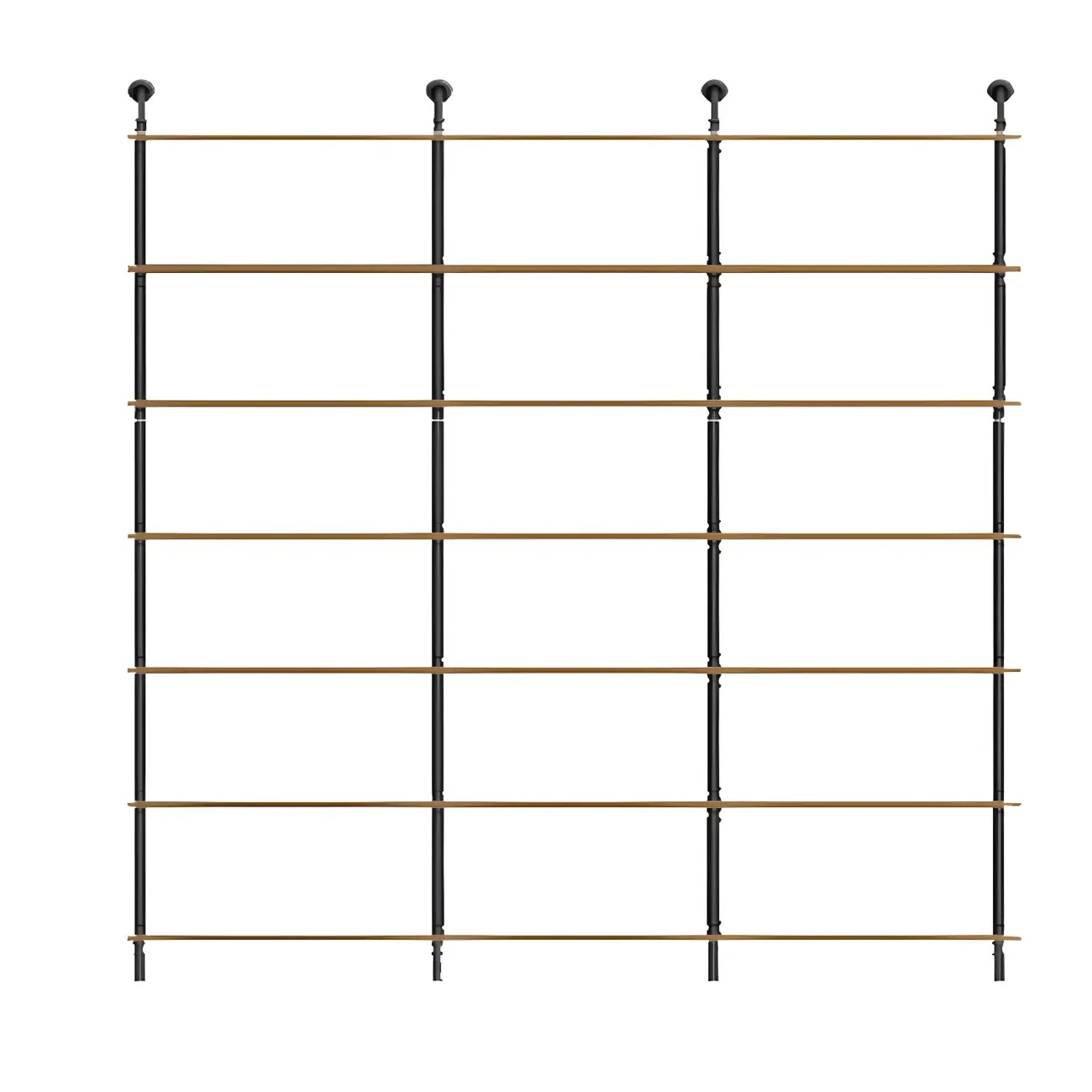 Industrial Black Wood Wall-Mounted Bookcase Image - 17 | homeyfad