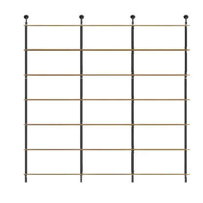 Industrial Black Wood Wall-Mounted Bookcase Image - 17