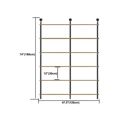 Industrial Black Wood Wall-Mounted Bookcase #size