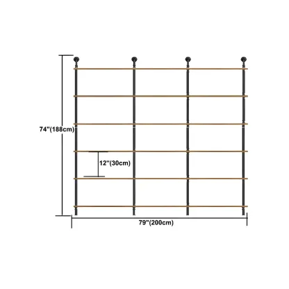 Industrial Black Wood Wall-Mounted Bookcase Image - 23