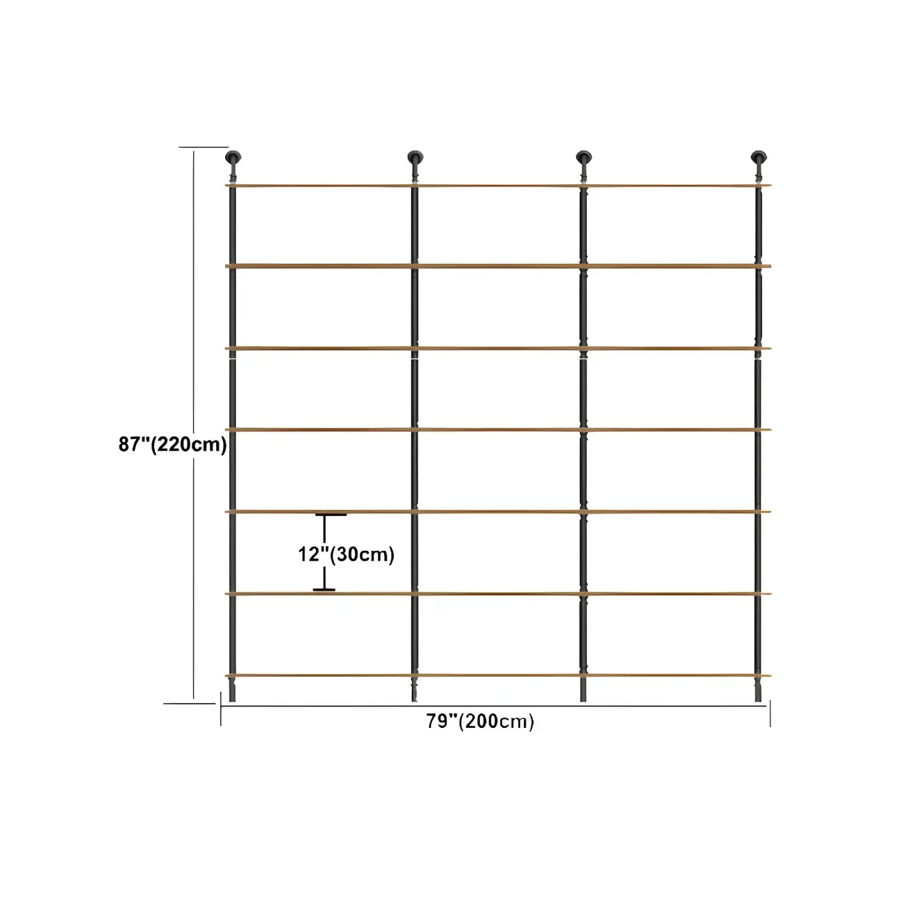 Industrial Black Wood Wall-Mounted Bookcase Image - 28
