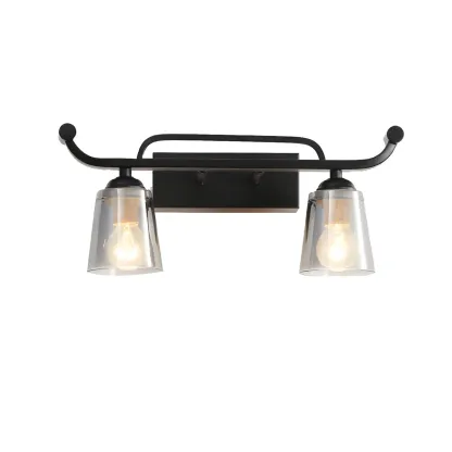 3-Light Modern Straight Bell Glass Black Vanity Light for Bathroom  Image - 11