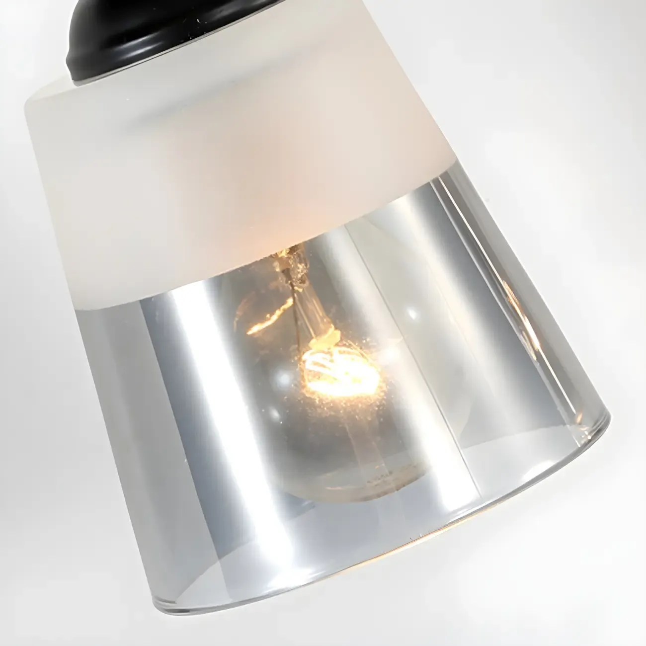 3-Light Modern Straight Bell Glass Black Vanity Light for Bathroom  Image - 17