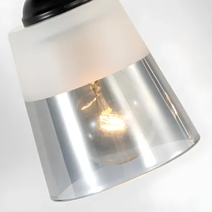 3-Light Modern Straight Bell Glass Black Vanity Light for Bathroom  Image - 17