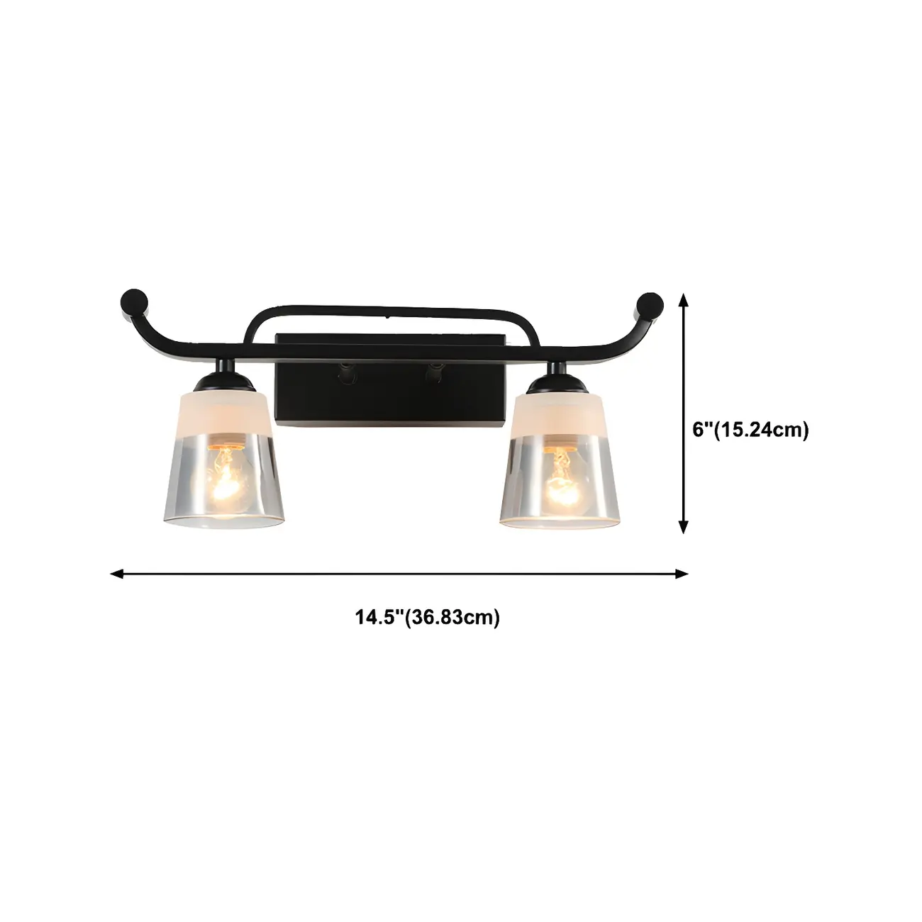 3-Light Modern Straight Bell Glass Black Vanity Light for Bathroom  #size | homeyfad