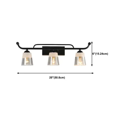 3-Light Modern Straight Bell Glass Black Vanity Light for Bathroom  Image - 20