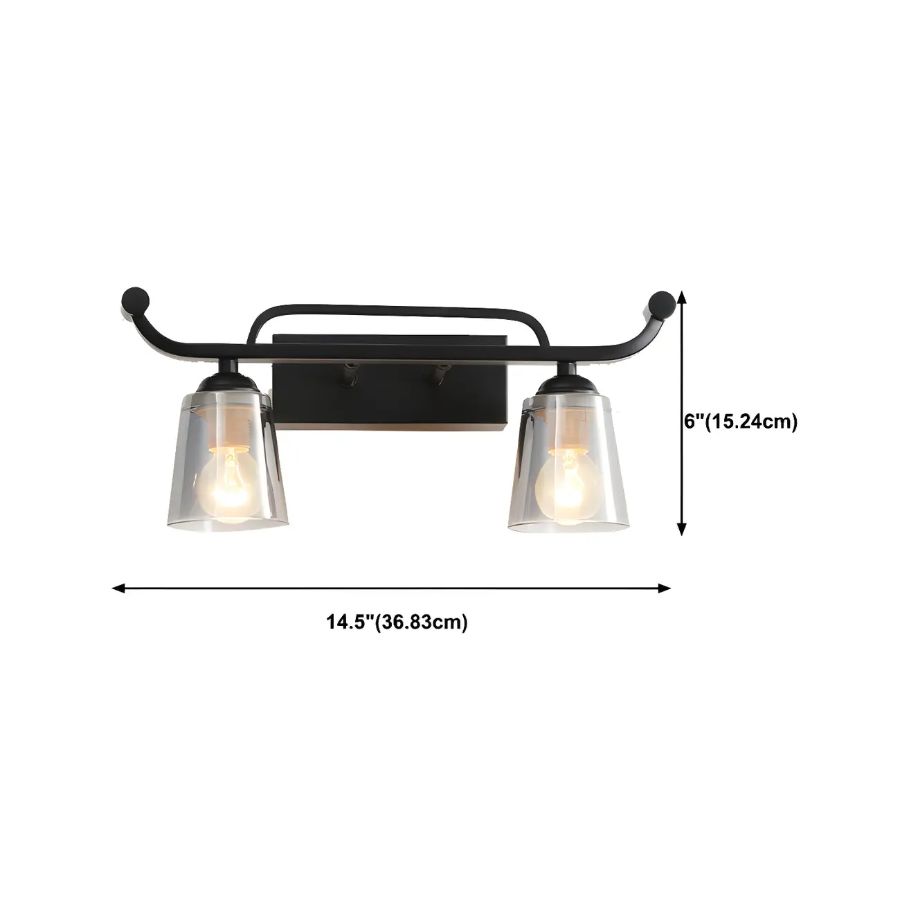 3-Light Modern Straight Bell Glass Black Vanity Light for Bathroom  Image - 22 | homeyfad