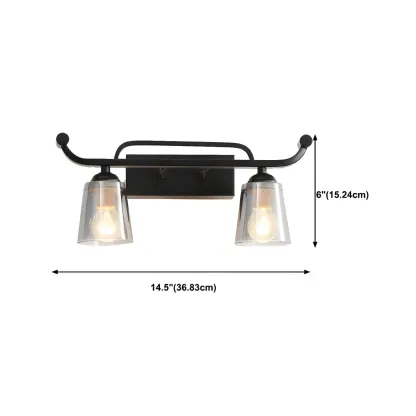3-Light Modern Straight Bell Glass Black Vanity Light for Bathroom  Image - 22