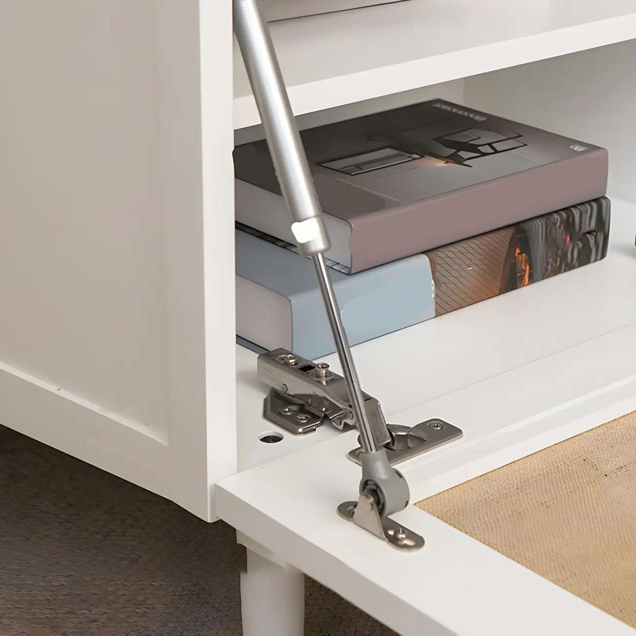 Modern Rattan Bedside Table in Green with Built in Storage Image - 8 | homeyfad