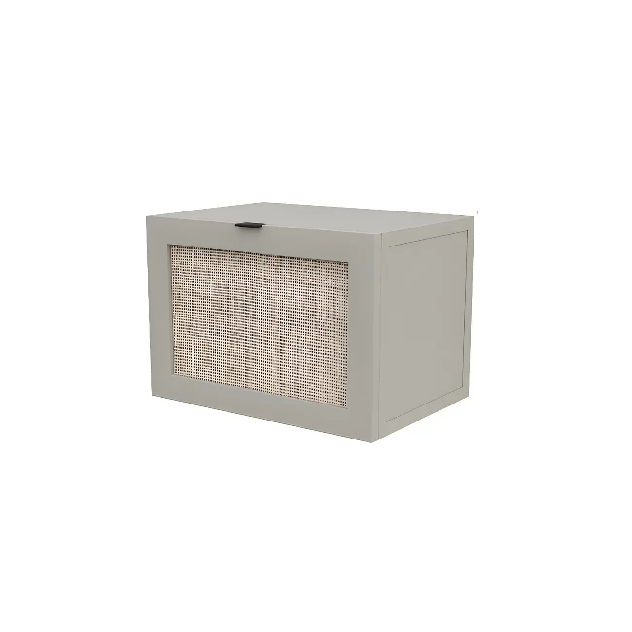 Modern Rattan Bedside Table in Green with Built in Storage Image - 11