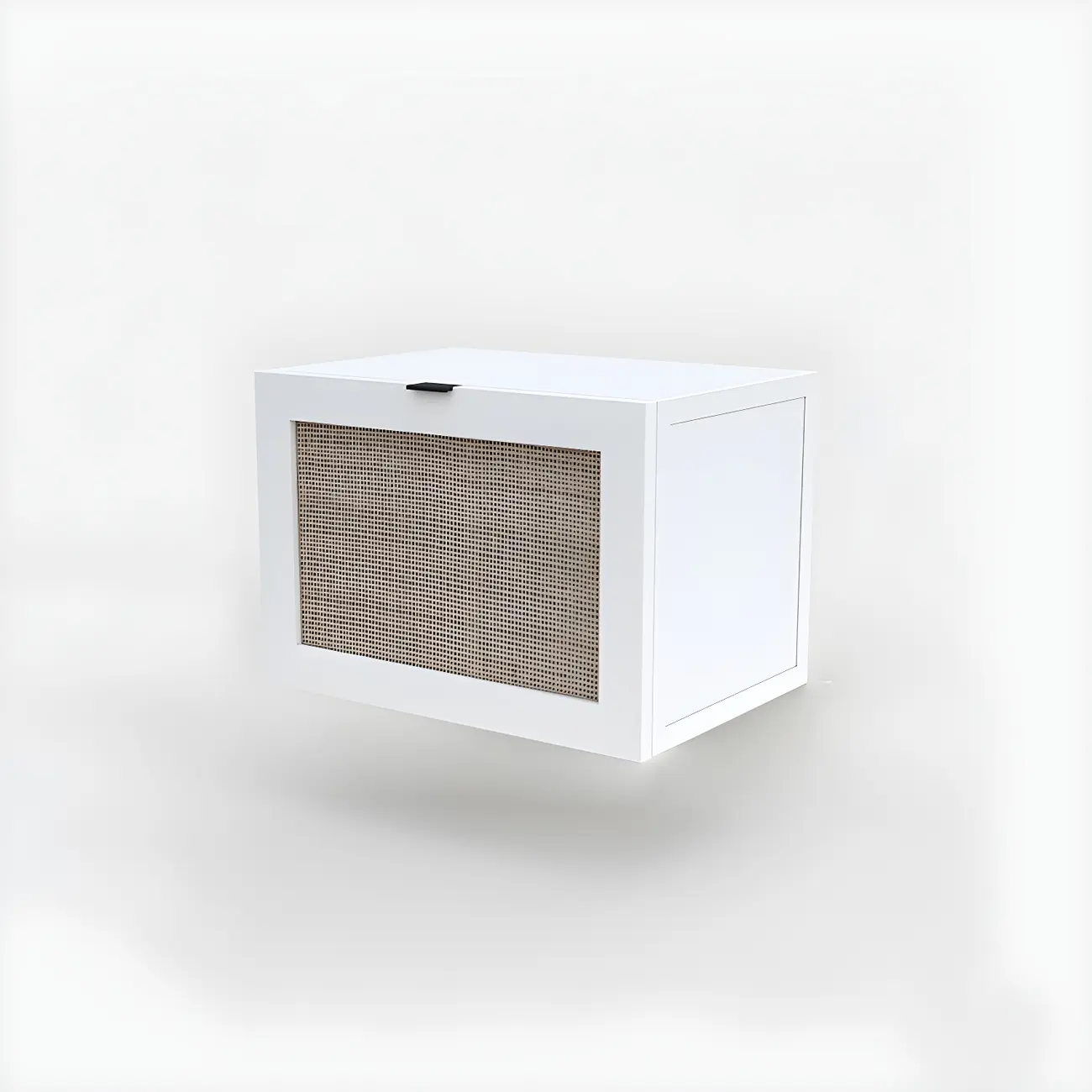 Modern Rattan Bedside Table in Green with Built in Storage Image - 13 | homeyfad