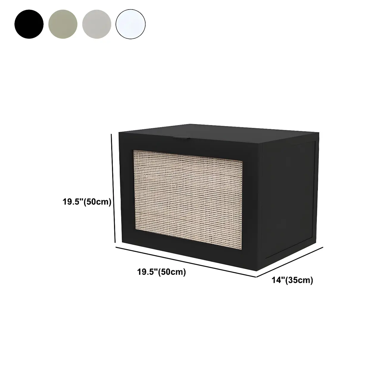 Modern Rattan Bedside Table in Green with Built in Storage #size | homeyfad