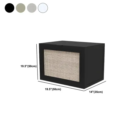 Modern Rattan Bedside Table in Green with Built in Storage #size