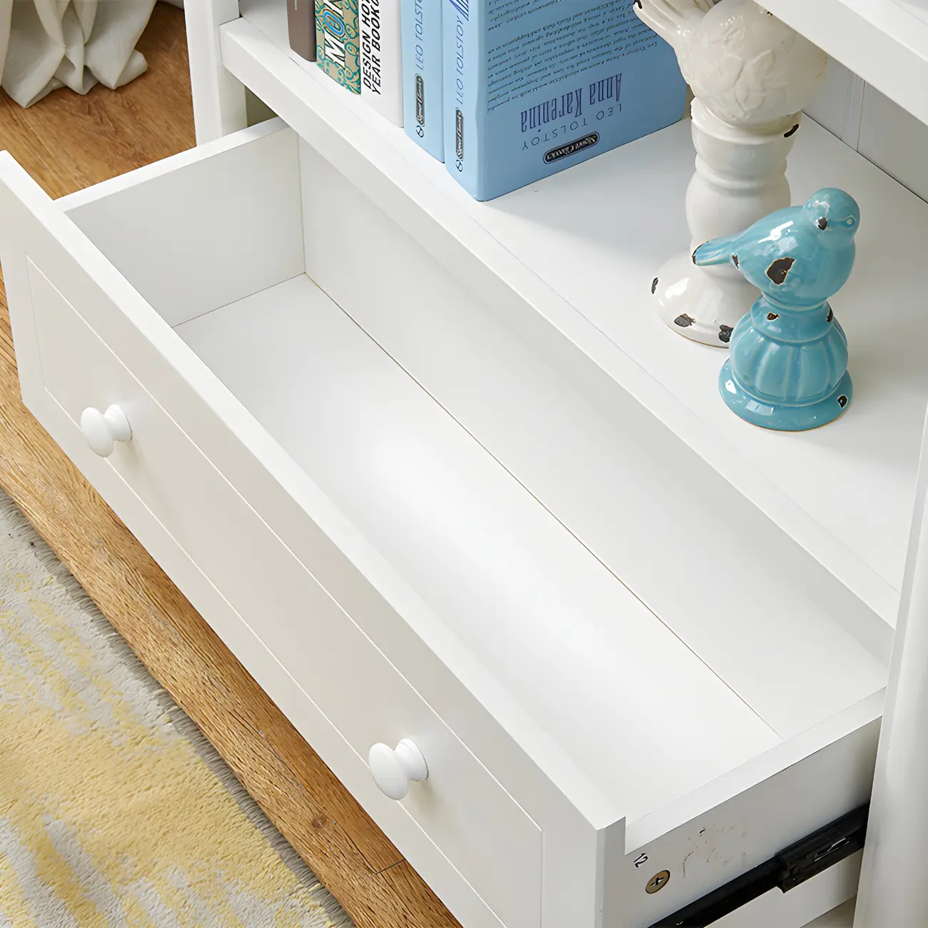 Modern White Wooden Bookcase with Storage for Home Office Image - 16 | homeyfad