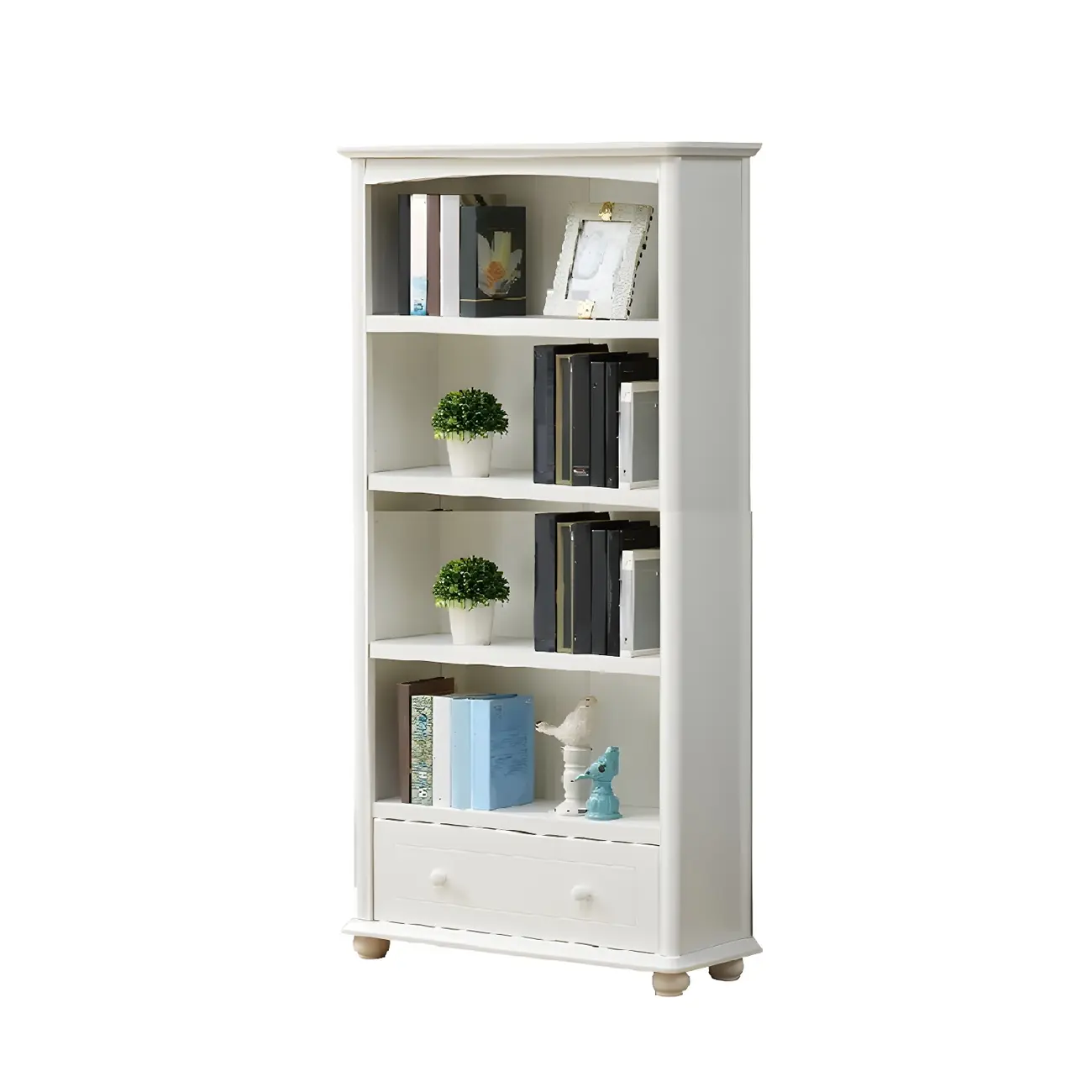 Modern White Wooden Bookcase with Storage for Home Office Image - 19 | homeyfad
