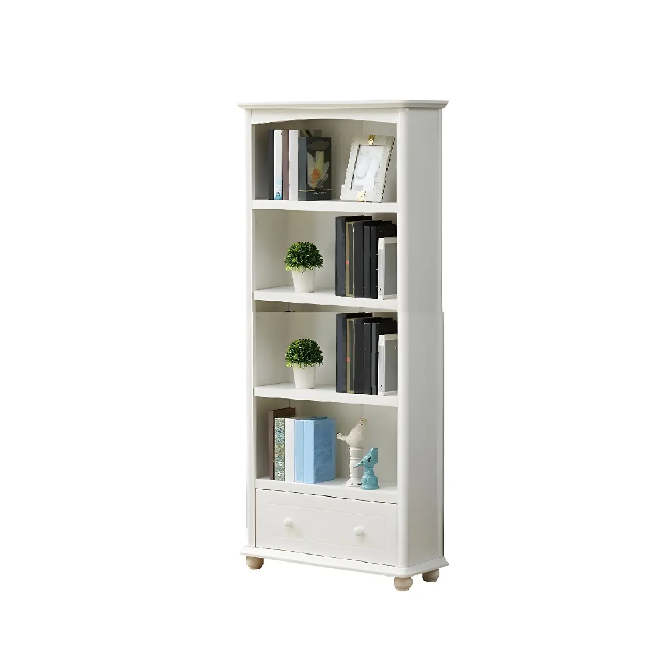 Modern White Wooden Bookcase with Storage for Home Office Image - 20 | homeyfad