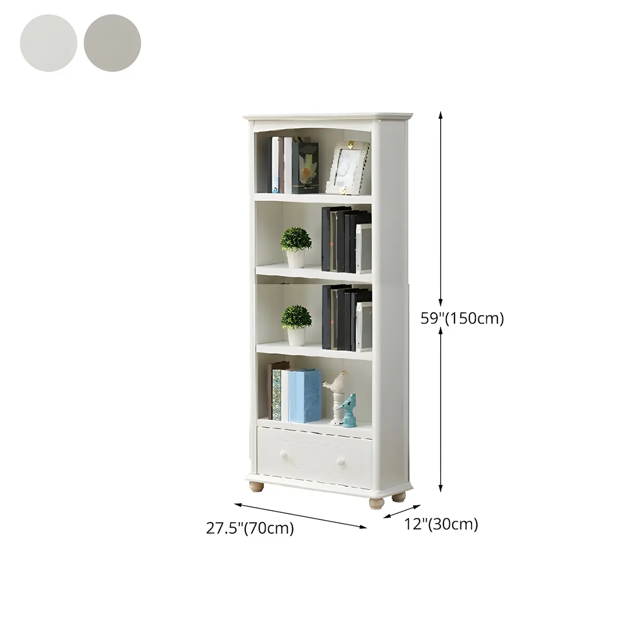 Modern White Wooden Bookcase with Storage for Home Office #size | homeyfad