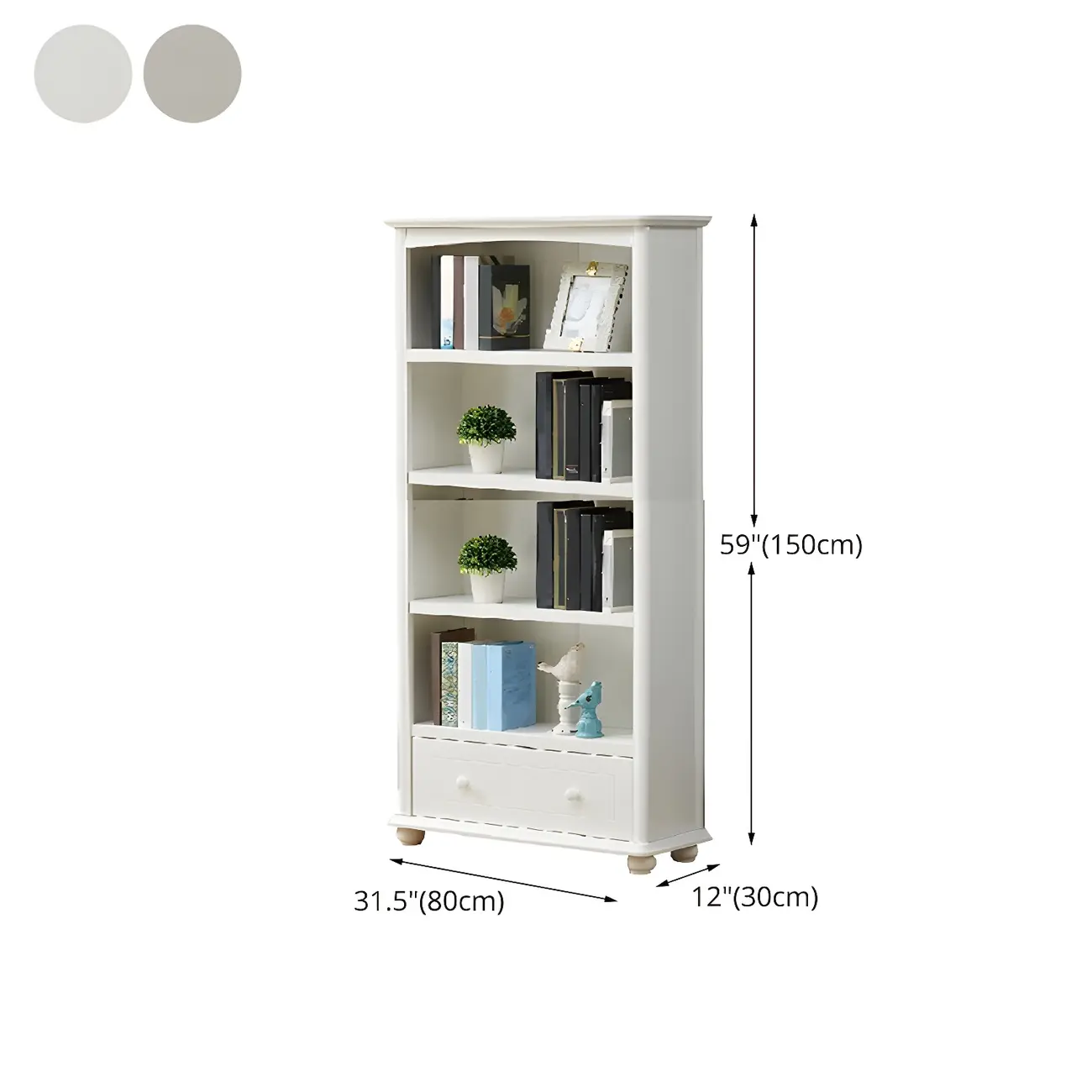 Modern White Wooden Bookcase with Storage for Home Office Image - 23 | homeyfad