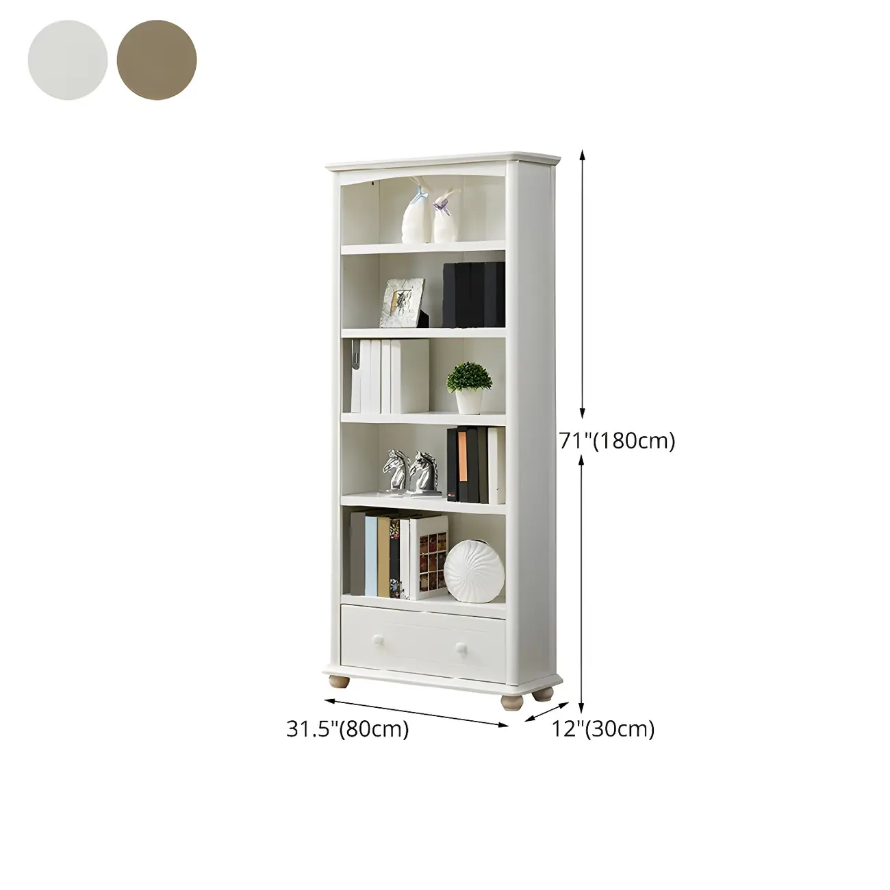 Modern White Wooden Bookcase with Storage for Home Office Image - 24 | homeyfad