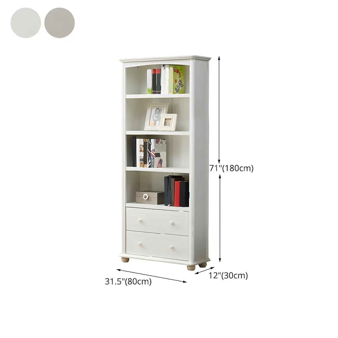 Modern White Wooden Bookcase with Storage for Home Office Image - 25 | homeyfad