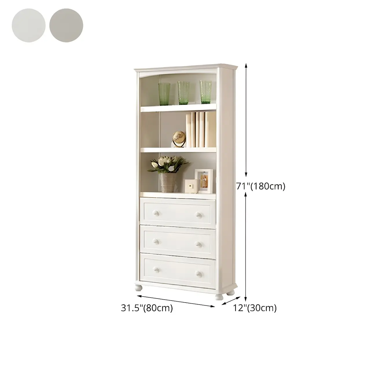 Modern White Wooden Bookcase with Storage for Home Office Image - 26 | homeyfad