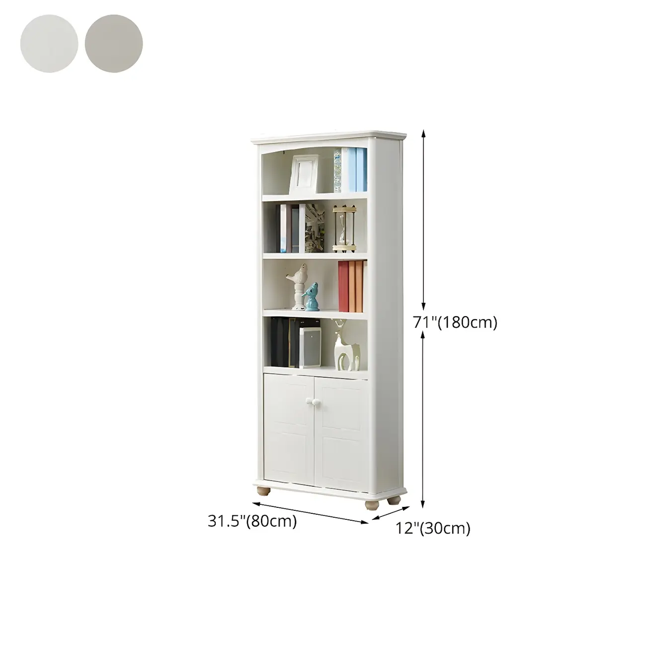 Modern White Wooden Bookcase with Storage for Home Office Image - 27 | homeyfad