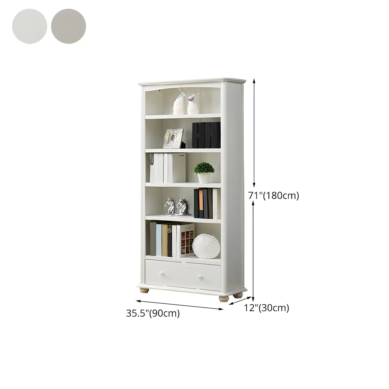 Modern White Wooden Bookcase with Storage for Home Office Image - 28 | homeyfad