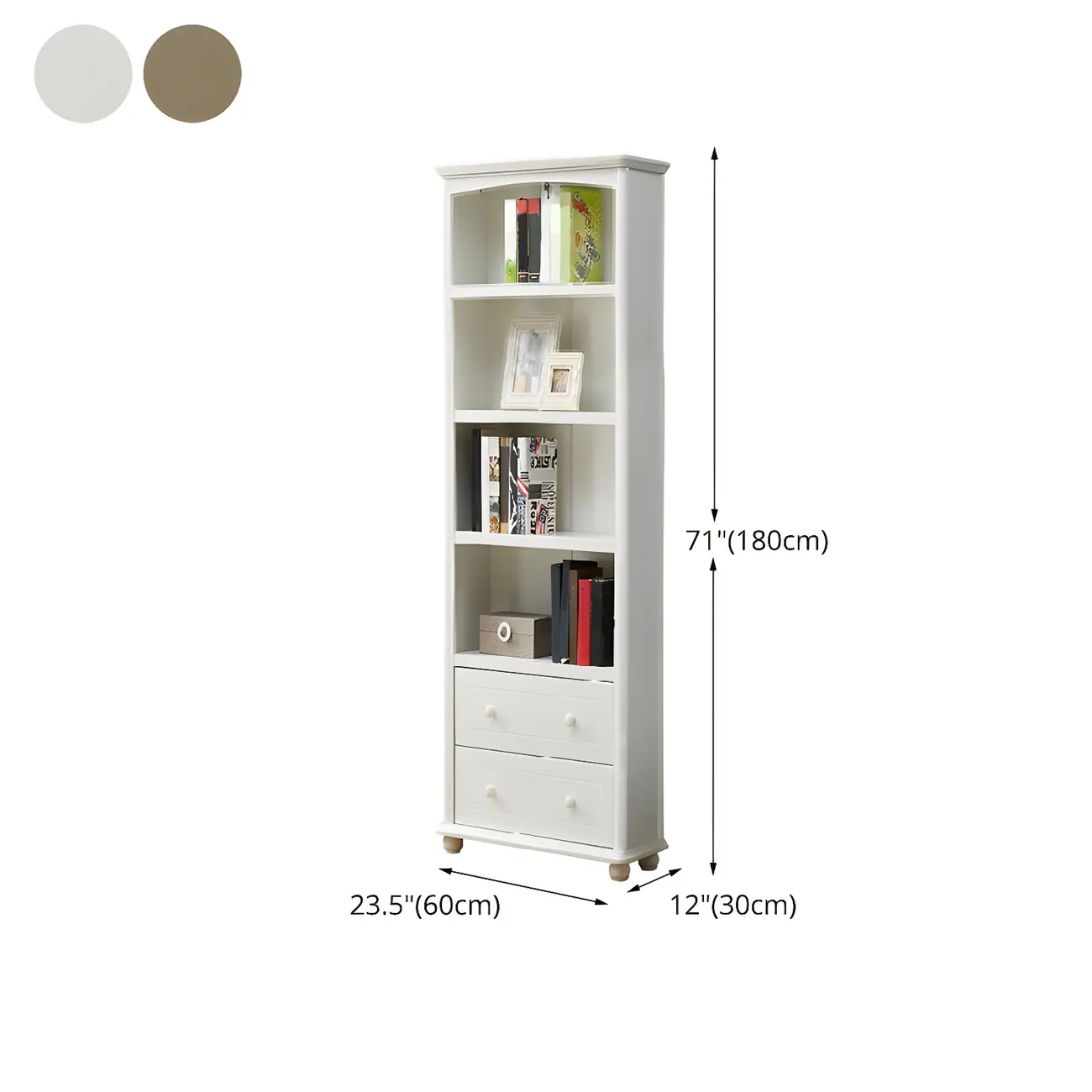 Modern White Wooden Bookcase with Storage for Home Office Image - 29 | homeyfad