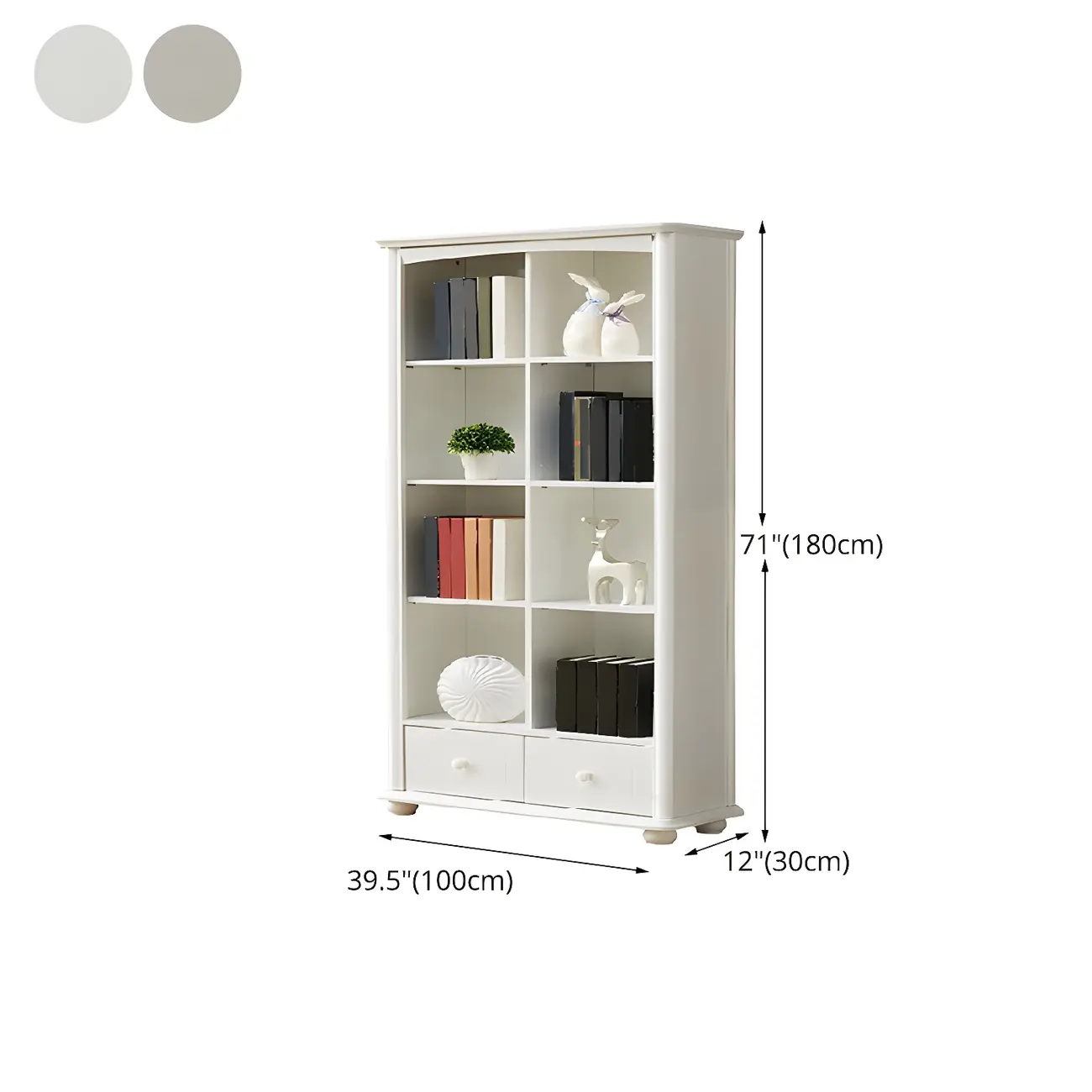 Modern White Wooden Bookcase with Storage for Home Office Image - 30 | homeyfad