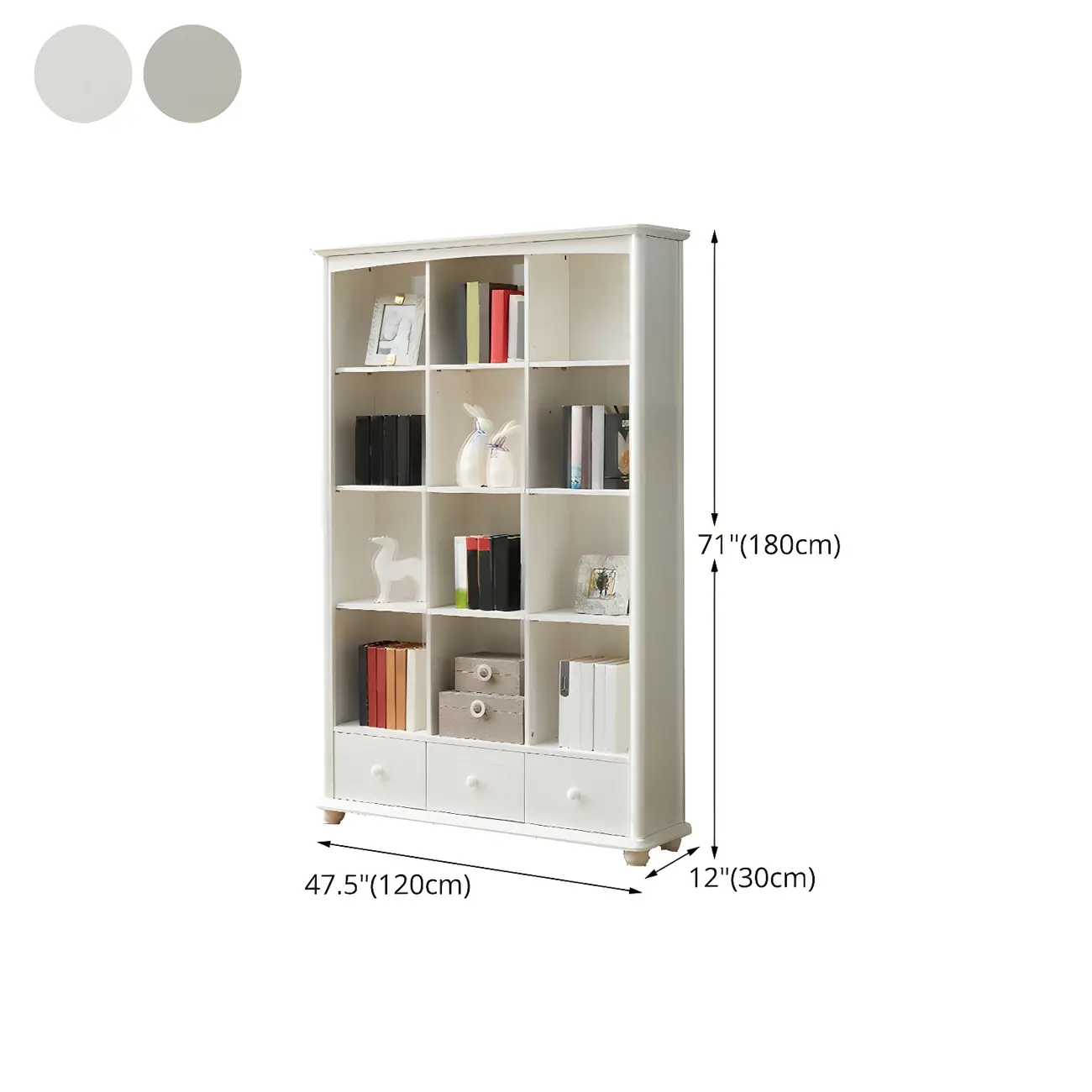Modern White Wooden Bookcase with Storage for Home Office Image - 31 | homeyfad