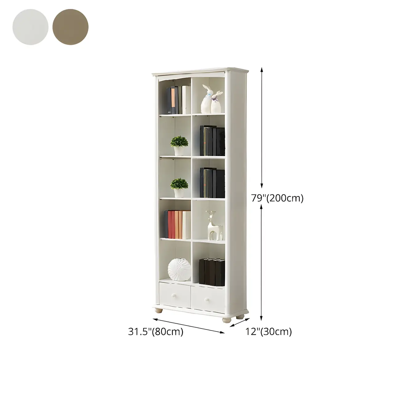 Modern White Wooden Bookcase with Storage for Home Office Image - 32 | homeyfad