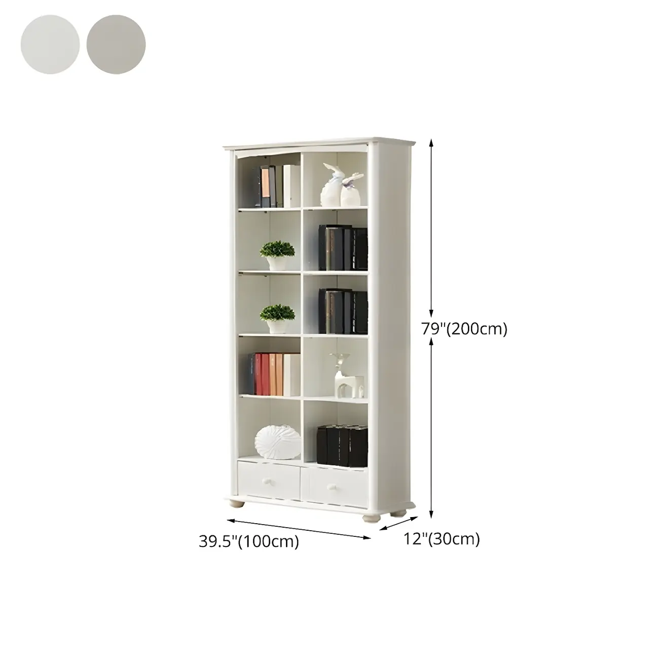 Modern White Wooden Bookcase with Storage for Home Office Image - 33 | homeyfad