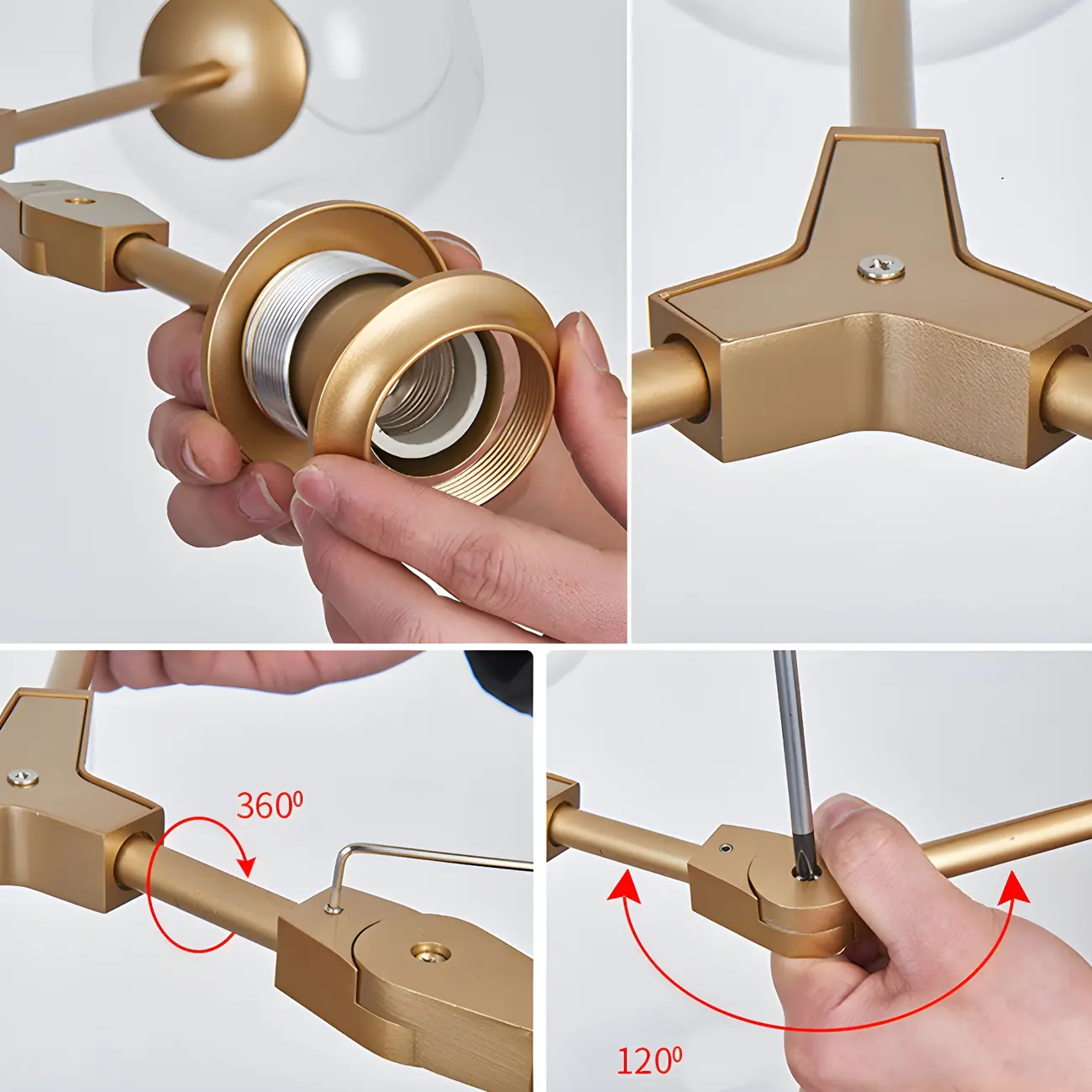 Adjustable Globe Clear Glass Modern Metal Sputnik Chandelier Image - 16 | homeyfad