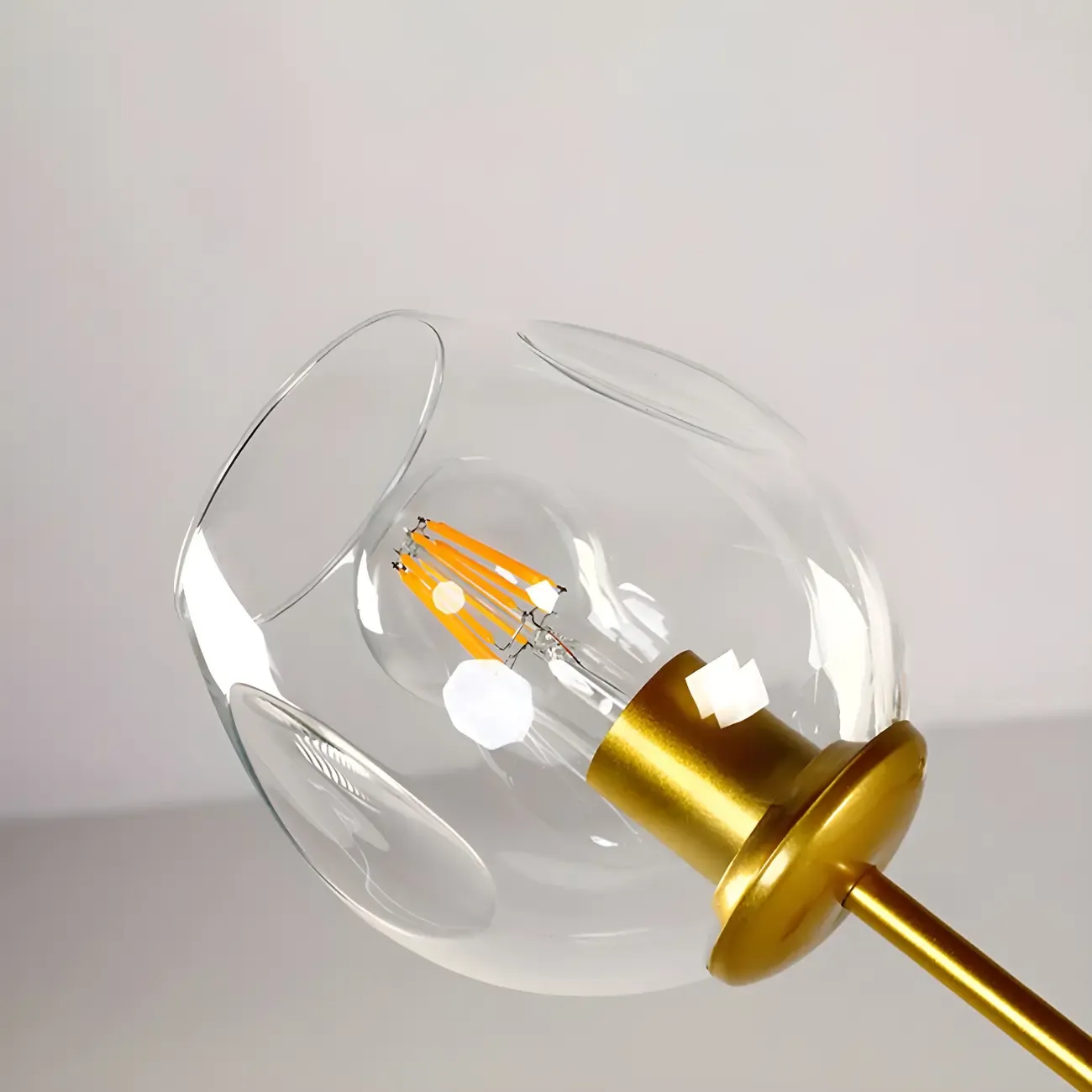 Adjustable Globe Clear Glass Modern Metal Sputnik Chandelier Image - 19