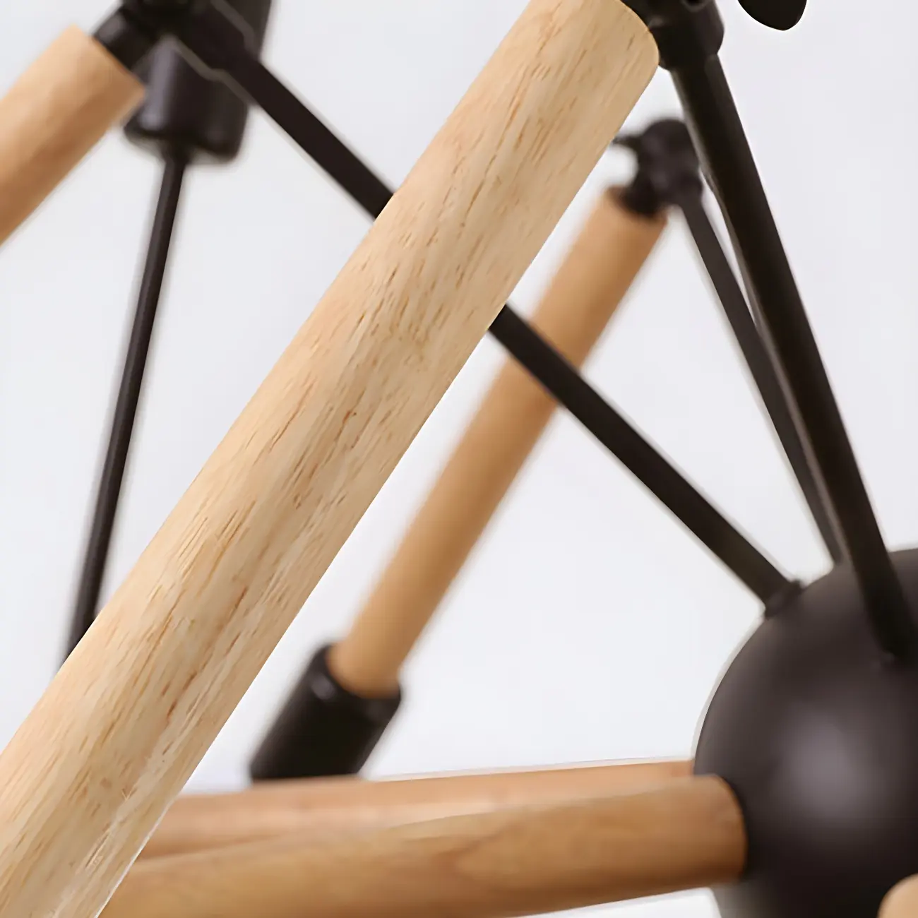 Wooden Geometric Modern Chandelier with LED Bulbs Image - 24 | homeyfad