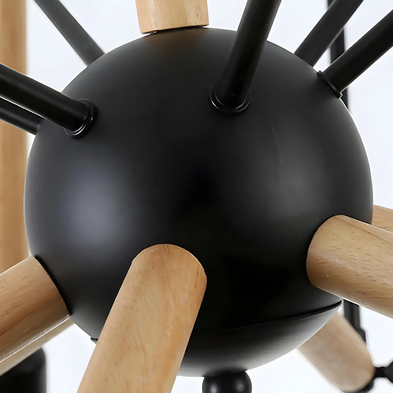 Wooden Geometric Modern Chandelier with LED Bulbs Image - 25 | homeyfad