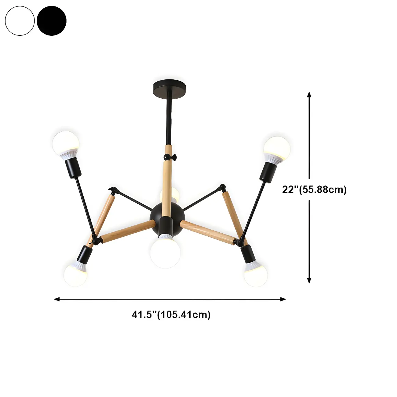 Modern Multi-Light Metal Adjustable Downrod Sputnik Chandelier  #size