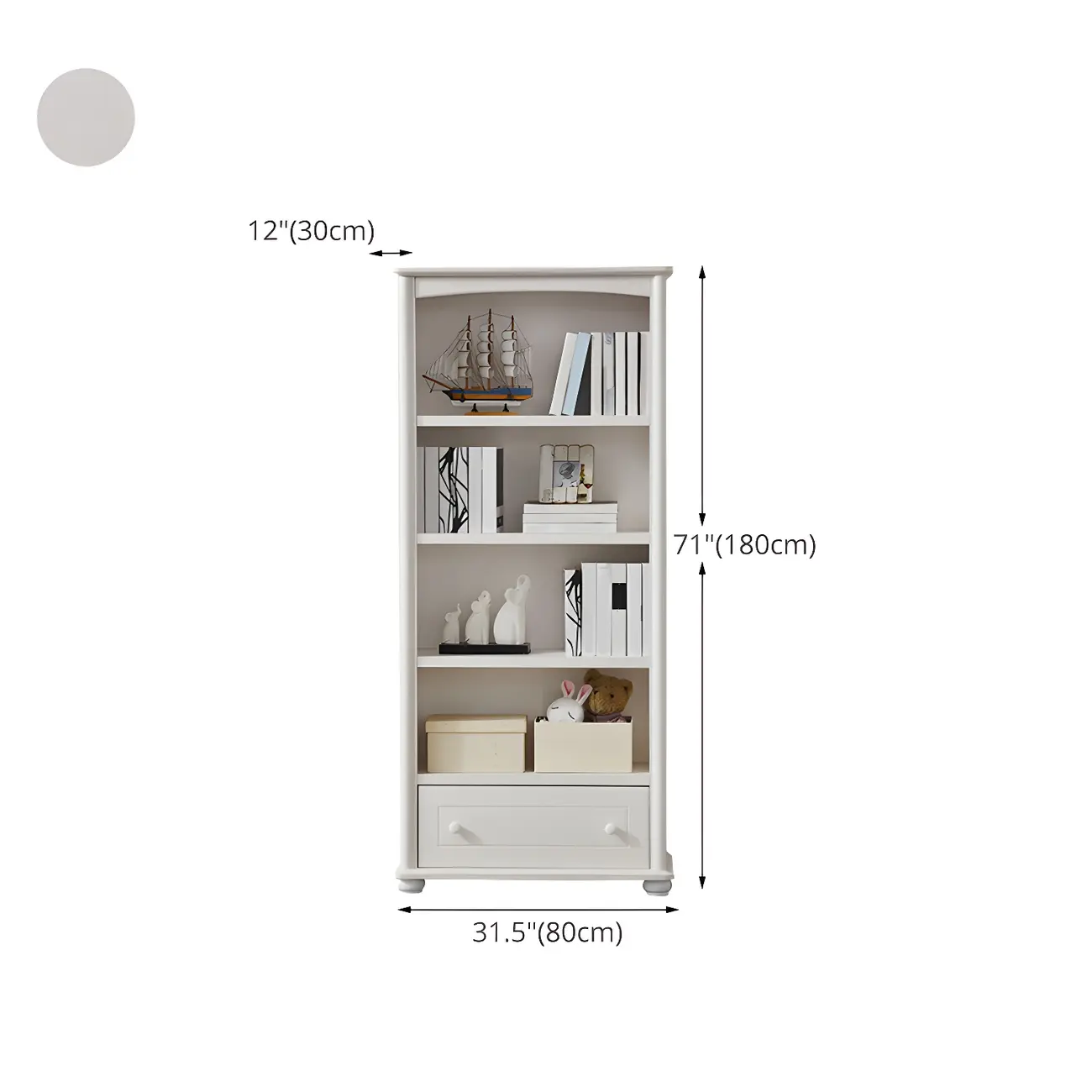 Modern White Wood Bookcase with Storage for Home Office | homeyfad