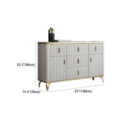 Elegant Gray Wooden Dressers & Chests with Gold Handles Image - 15